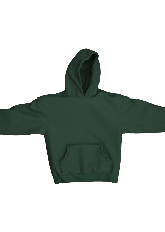 GREEN FLEECE HOODIE