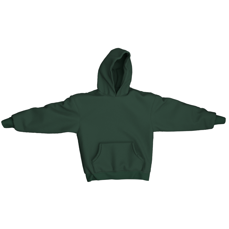 GREEN FLEECE HOODIE